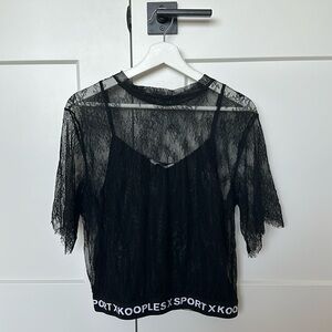 KOOPLES Black lace top - size 3